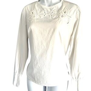 Bohme | White Embroidered Top Sz M EUC